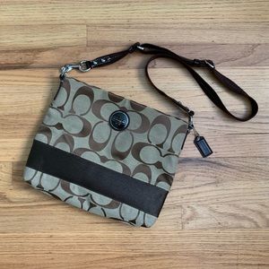 COACH Signature Stripe File Bag | Brown | OS